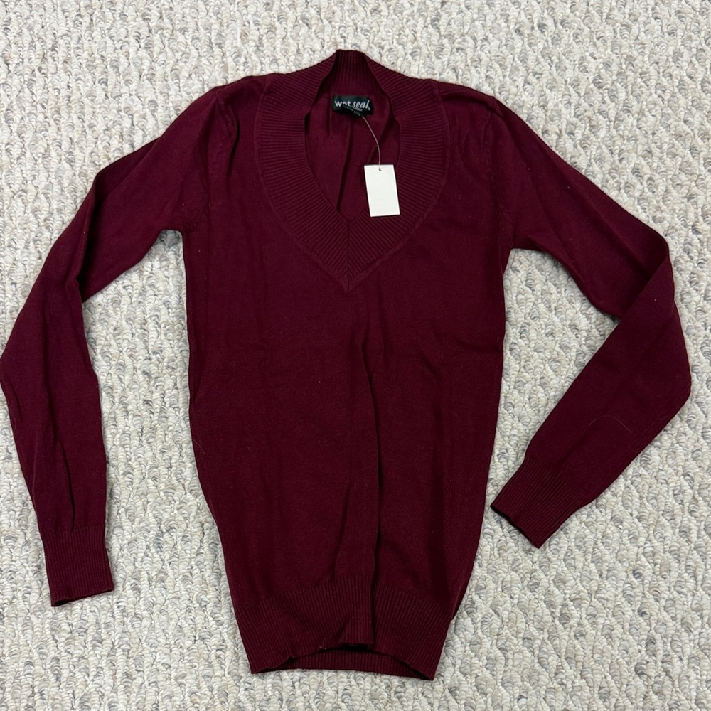 Wet Seal Maroon Knit Top